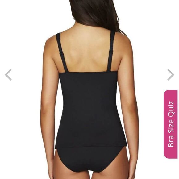 Sea Level Essentials Twist Front multi fit  Singlet Top - Black Size 10 - Picture 2 of 8